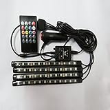 RaiFu 車のインテリア 雰囲気 ストリップライト 防水 ネオン ストリップ 車の装飾リモート コントロール カラフル 48 LED