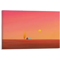 Amazon.co.jp: 葉祥明 「深紅の夕焼け」絵画ポスター パネル