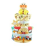 おむつケーキ アンパンマン 2段 出産祝い ベビーギフト タオル スタイ タンバリン ぬいぐるみ anpanman28_29