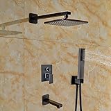 8 "正方形シャワーヘッドオイルはブロンズ雨シャワー蛇口バスタブミキサータップ、浴槽シャワー蛇口セット