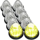 Customize（カスタマイズ） トラック用 マーカーランプ サイド マーカー 16LED 24V用 ランプ 汎用 10個 セット ブルー/イエロー/ブルー・レッド/イエロー・レッド・ホワイト・グリーン・ピンク 各色あり (レモンイエロー)
