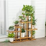 木製植物フラワーディスプレイスタンドウッドポットシェルフストレージラック屋外屋内6ポットホルダー90 * 25 * 87cm (色 : 1)