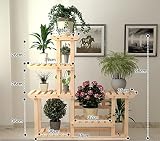 花スタンド屋内 自然の木の芝生の花の芝生のステップ植物のスタンド花のスタンド植物のはしごの表示棚フラワーディスプレイ (設計 : A2)