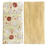 抱っこひも用 よだれカバー2枚セット (ひつじ×ベージュタオル)