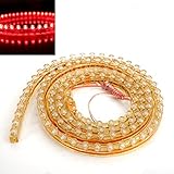 SODIAL(R) 120 LED 120CMフレキシブルなリニア　PVCストリップライト　アクアリウムフィッシュタンクカー防水　赤