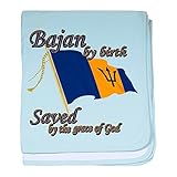 CafePress – Bajan by Birth – スーパーソフトベビー毛布、新生児おくるみ ブルー 049536071025CD2