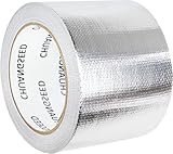 CHUANGSEED アルミ箔テープ アルミガラス布テープ 強粘着 耐熱 保冷 保温 100mm幅×27.4m長さ