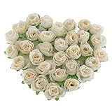 URIJK 人造花 花部分のみ 花びら 花ヘッド 結婚式 装飾 DIY ローズ 人工 装飾 バラ3.6cmx3.4cm 50個 全9色