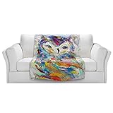 ブランケットウルトラソフトFuzzy 4サイズ！DIANOCHEデザインからby Karen TarltonフクロウWhimsyホームDecor Unique Designer芸術的スタイリッシュな寝