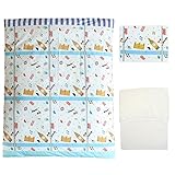 《ロンドン》ベビー洗い替えカバー３点セット【掛・敷・枕】【日本製】 (ブルー)