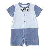 ニシキ P2627 Bon chouchou(ボンシュシュ) 半袖カバーオール70cm サックス・P2627-70S