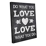 Do What You Love Love What You Do – chalkboard-look正Affirmation Uplifting Inspirational Saying引用壁アート