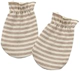 オーガニックコットン フライスボーダー ミトン ブラウン MIO110 日本製