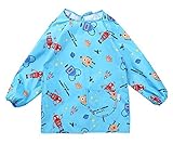 クリエイティブBLUEロボット防水スリーブビブ子供絵画スモック（90-110CMの高さ）