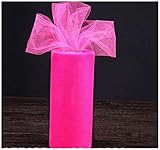 elegantstunning ウェディング用品チュールロール薄絹　結婚式　飾り物　デザイン小物 6"*25 yardsピーチレッド