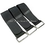 RKC 3.8cm × 30cm 固定ベルト 金属バックル付 3本 黒 : 160B-03