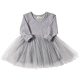 幼児幼児女の子チュチュドレス長袖フリルガーゼ US サイズ: 92(18-24M) カラー: グレイ
