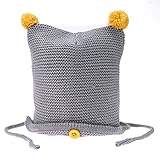 Domybest 【冬を懐に抱えて】ベビーラインキャップ ニット帽子 かわいい小さな猫の形 防寒対策 写真小道具 出産祝い キャンディーの色 柔らかく快適 1-3歳に適して 4色 (グレー)