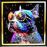 クリスタルアート シャンブル539 41x41cm オマージュアート イヌ ブルドック おしゃれ キラキラ かっこいい ゴージャス アスクイン ASK IN