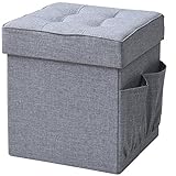 山善(YAMAZEN) スツール 収納 収納スツール 38×38cm ライトグレー GLS-38(LGY)