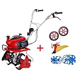 ホンダ こまめ F220JAST (ニュースターローターDX標準搭載タイプ) + ニューイエロー培土器 + 移動タイヤセット + ブルースパイラルローター650セット