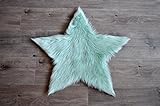 マシン洗濯可能フェイクシープスキンMint Star Rug 3 ' x 3 ' – Soft and Silky – Perfect for赤ちゃんの部屋、保育園、Playroom ( Star L