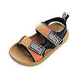 Tonsee キッズシューズ 子供サンダル 男の子 ビーチサンダル マジックテープ付き 通園 通学 アウトドア 夏靴 スニーカー 運動靴 (22/内長 14.5CM, オレンジ)