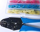 AIRNIX Ratcheting Wire Terminal Crimpers Plus 125 PCS Heat Shrink Insulated Electrical Butt Connecto