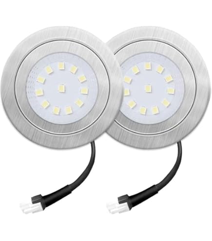 YFcaiheng 2 stuk 50mm Cut Gat Kast Licht LED Range AID Kap Gloeilamp 12V DC Keuken Fornuis licht Lamp Frosted Cover LED Licht (Color : Warm White 3000K, Size : No