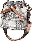[ MT On&Do ] チェック ショルダーバッグ トート ポシェット ゲレンチェック かわいい お出かけ 巾着 レディース マザーズバッグ 通学 通勤 (グレー)