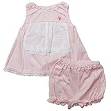 《初夏盛夏対応》(日本製) Pample Mousse(パンプルムース) 天竺ドット柄レースエプロン風ミルキースーツ 70cm /PK NO.DP-72455