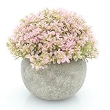 velener Miniプラスチック人工松ボールトピアリーPlant Pots for Home Decor (ピンククローバー)