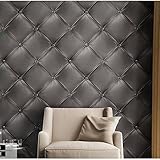 HaokHome 3235 レトロダークグレー革の質感の壁紙 3Dファッション屋内 ベッドルーム装飾 53cm×10m(並行輸入品)