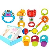 赤ちゃんTeether Rattlesランダムカラー教育玩具3-6-12ヶ月Teether