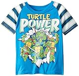 Teenage Mutant Ninja Turtles Little Boys' Toddler Short Sleeve Raglan T-Shirt Blue 5T [並行輸入品]