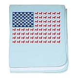 CafePress – Dachshund Patriotic Flag – スーパーソフトベビー毛布、新生児おくるみ ブルー 055218673525CD2