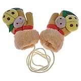 赤ちゃん着手袋　暖かい冬着手袋　可愛いベビー用ミトン　漫画ビートルズ　柔らかいニット　キッズグローブ　厚く 寒さ対応 ライトイエロー