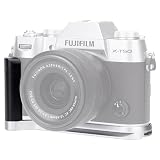 JJC 金属 L型ハンドグリップ 富士フイルム Fujifilm Fuji X-T50 XT50 カメラ適用 電池交換が便利 底の1/4"-20のネジ & アルカタイプ スピーカーホール付き シルバー