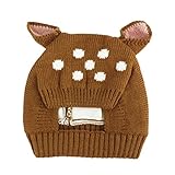 Goenn かわいい ベビーニット帽 赤ちゃん帽子 耳保護付き やわらかい 暖かい 防風・防寒・保温 男の子 女の子 子供秋冬用 (コーヒー)