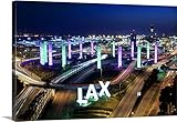 スコット・Stulbergプレミアムシックラップキャンバス壁アート印刷題名ロサンゼルス国際空港at Night from above 48" x 32" 1403406_24_48x32_none