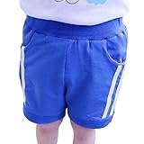 Plus Nao(プラスナオ) 子供用ハーフパンツ キッズ ジュニア スポーツ ジャージ スウェット シンプル 男の子 女の子 かわいい 80 90 100 11 ブルー 130