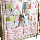 GudeHome 漫画の多機能ベッドサイドの赤ちゃんのおむつバッグ収納袋 多層コットンベビーベッド収納袋