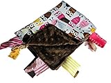 Sensory Baby Security Tag Blanket Owls Pink Brown 14 X 18 by Baby Jacket Blankets