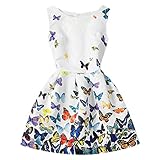 Domybestドレススカート ワンピース プリンセススカート 女の子 蝶の模様 かわいい 2色 ノースリーブ 花嫁介添人 パフォーマンス 発表会 七五三 卒業式 結婚式 演奏会 入園式
