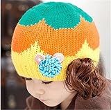 ニット帽 赤ちゃん 5カ月 ～ 3歳 子供ハット かつら ウィッグ 付き 新生児 お洒落 伸縮性がある ヘアバンド ヘアアクセサリー 防寒防風対策 出産祝い プレゼント (Yellow)