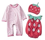 StylesILove Chic Halloween Baby Boy 3-PC Costume Set With Hat (80/12-18 Months, Strawberry) [並行輸入品]