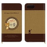 グルマンディーズ リラックマ iPhone8Plus/7Plus (5.5インチ)対応フリップカバー コーヒー grc-184a