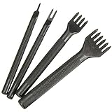 Beho-レザークラフトレーシングツールパンチングプロングアングルドラインプレステッチダイヤモンドチゼル-6T