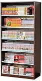 漫画1008冊 本棚 コミック 収納力3倍のひな壇式 (幅89cm,ダークブラウン)