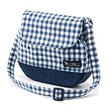 元気にお出かけベビーショルダーバッグ　チェック大・紺　B1703700　日本製